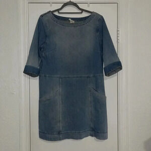 Adriano Goldschmied Denim Cocoon Dress 3/4 Sleeve Sz M